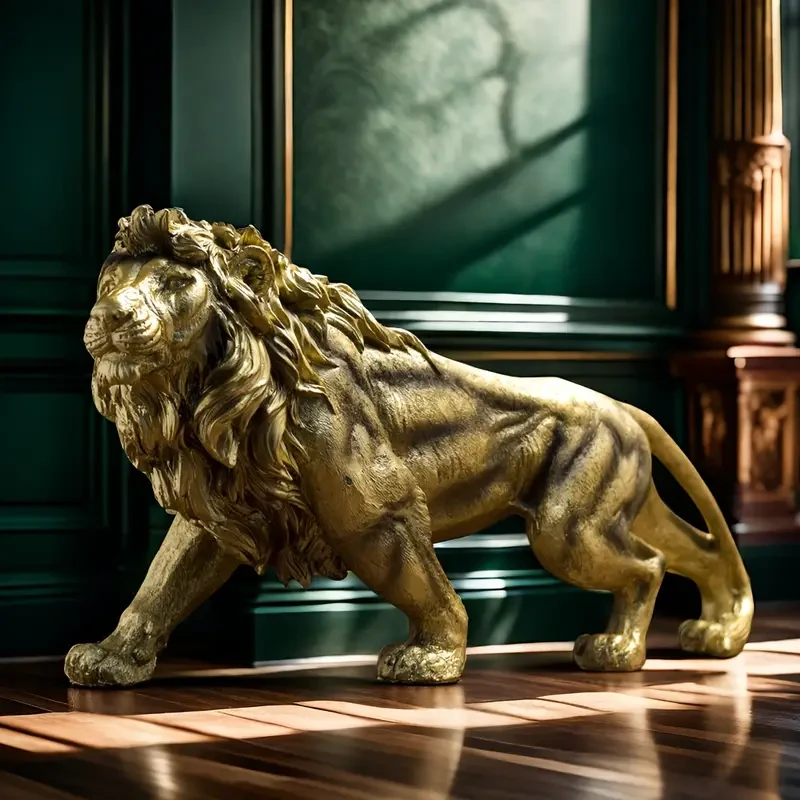 1pc, Majestic Lion Sculpture Statue