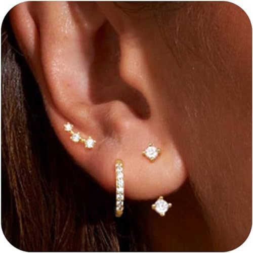 Personality Small Annulet Exquisite Multi Piercing Earrings Suit