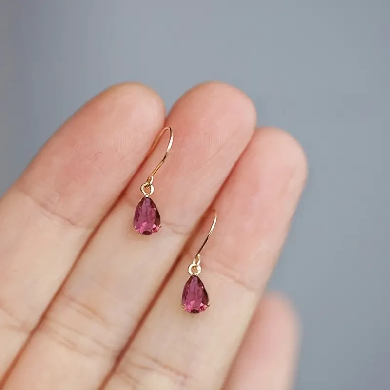 Sterling Silver Plated Emerald Waterdrop Shaped Dangle Earrings