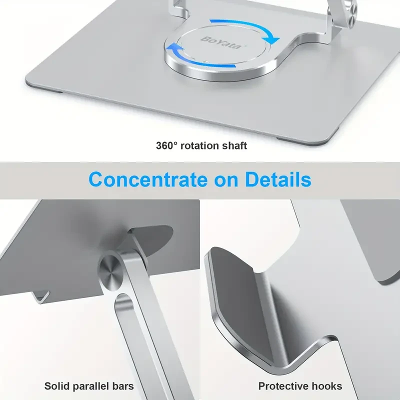 Adjustable Laptop Stand for Desk with 360 Rotating Base