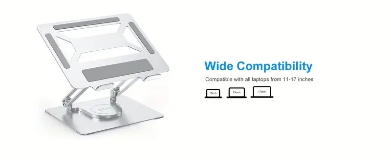 Adjustable Laptop Stand for Desk with 360 Rotating Base