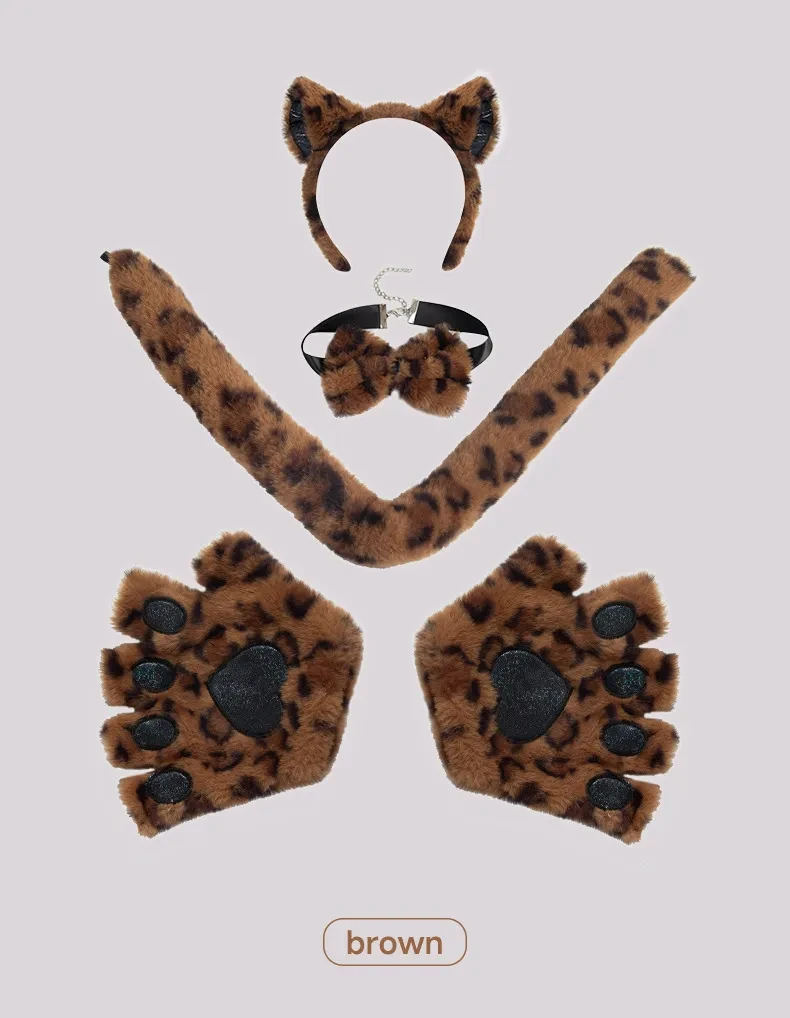 Accessories Set Cosplay Cat's Paw Gloves Cat Ear Headband