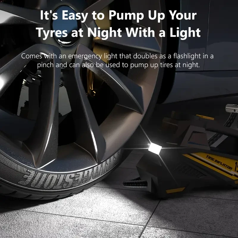 Carsun Pro Digital Tire Inflator - Portable 12V DC Air Compressor Pump with LED Light, Fast Inflation for Cars, Motorcycles, Bicycles, and SUVs