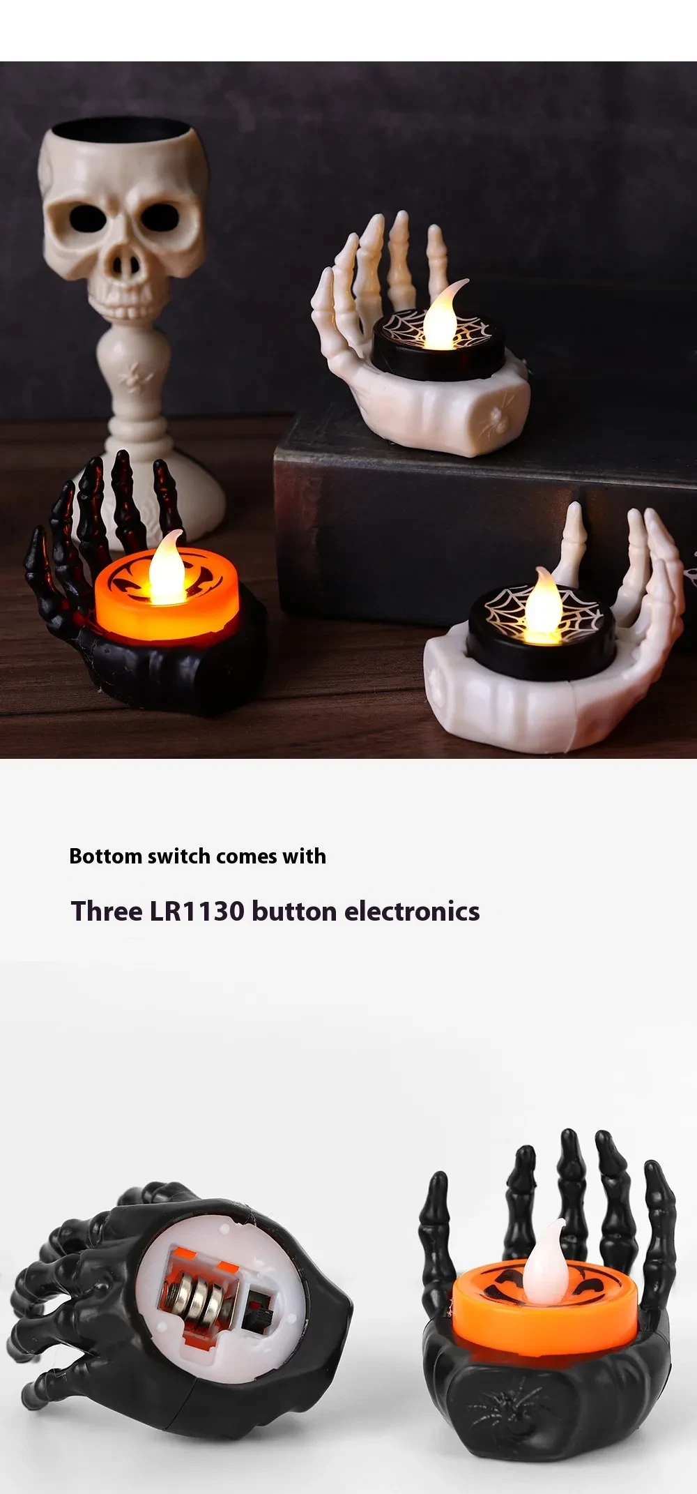 Halloween Small Night Lamp LED Electronic Luminous Decorative Palm Candle Light