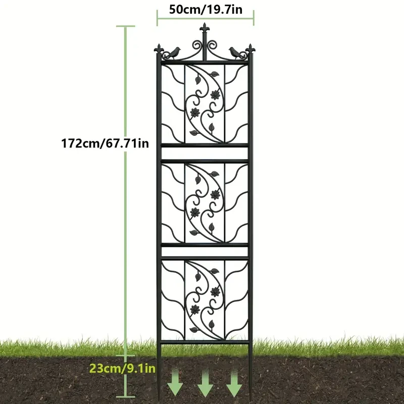 2 Panels 195cm Tall Metal Garden Trellis Fencing
