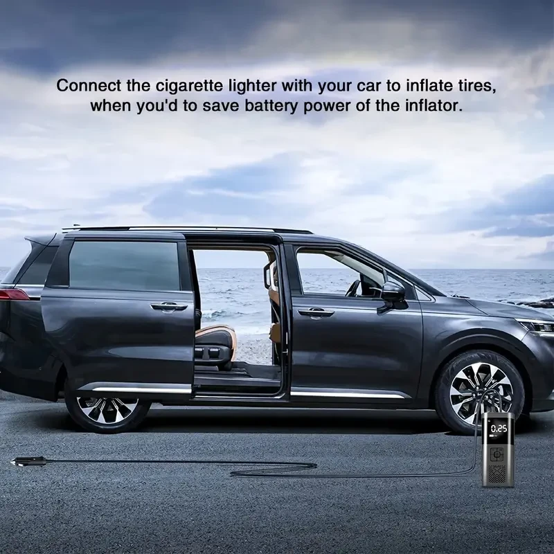 150 PSI Corded Tire Inflator Car Air Pump with LED Display