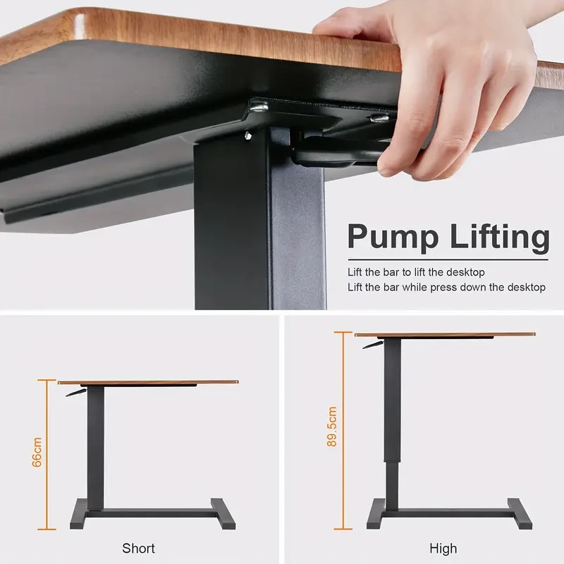 Adjustable Height Laptop Side Table - Hidden Wheels