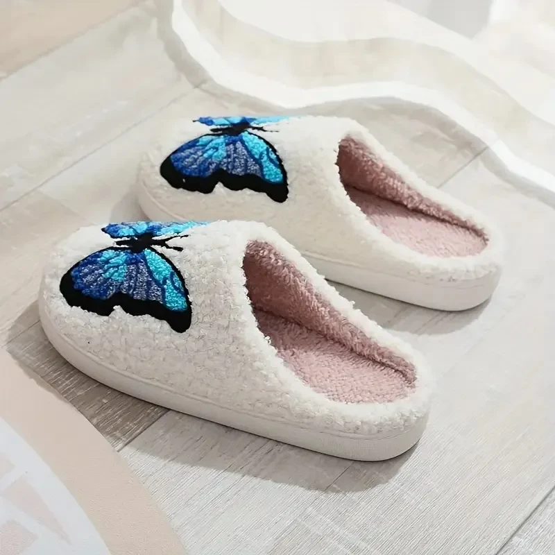 Butterfly Towel Embroidery Slippers