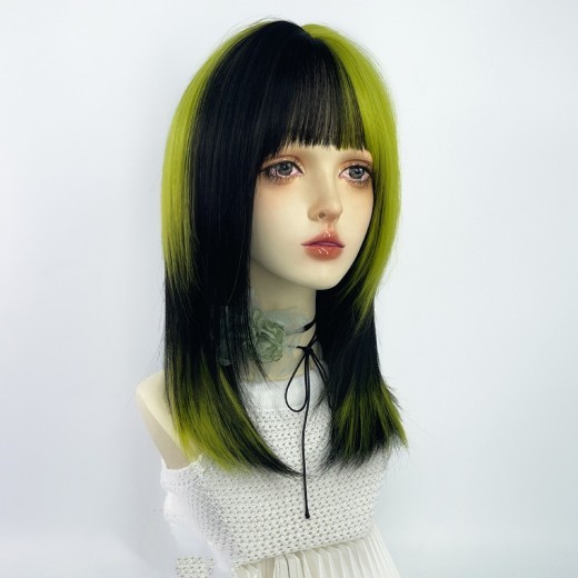 Mid-length Straight Hair Air Bangs Full Top