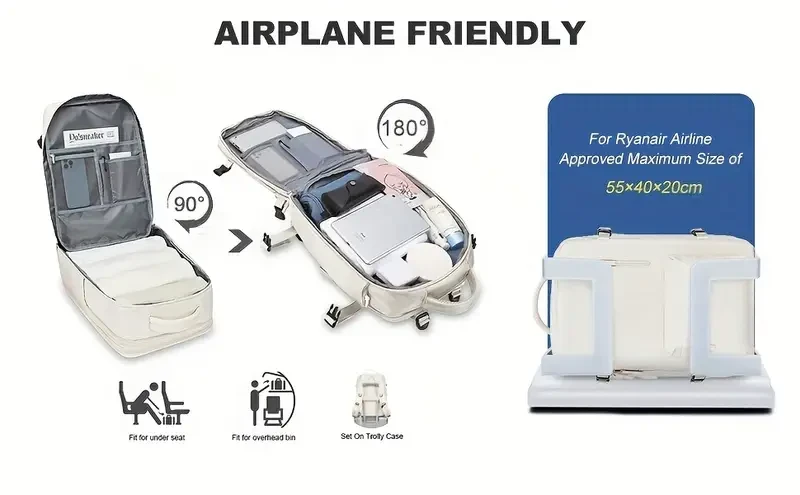 Multi Pocket Carry On Travel Backpack,