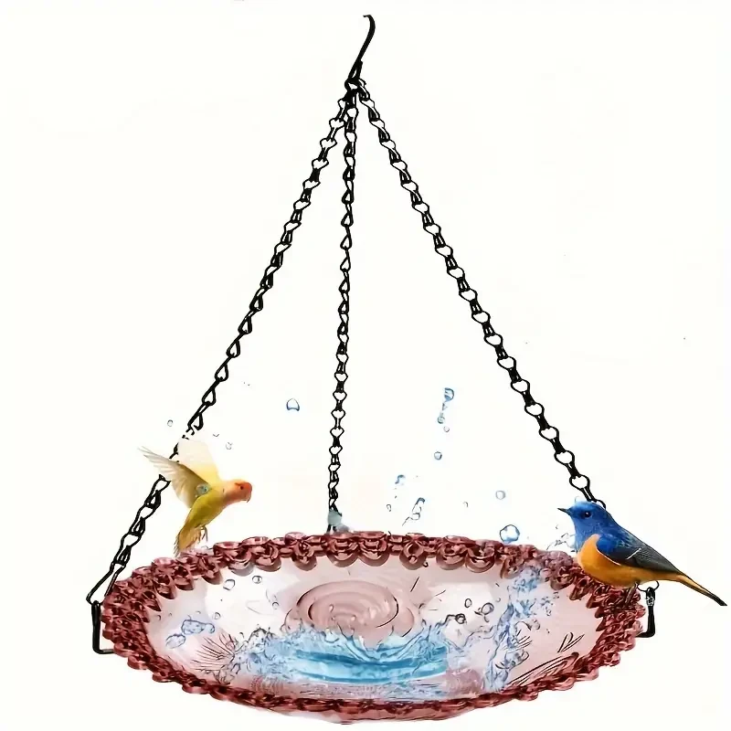 Decorative Hanging Hummingbird Feeder Bird Bath - Outdoor Bird Bathtub Shower Basin