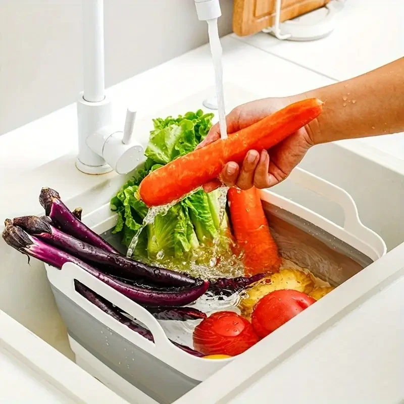 Durable Portable Folding Bucket - Quick-Draining Ice Bucket for Outdoor Adventures