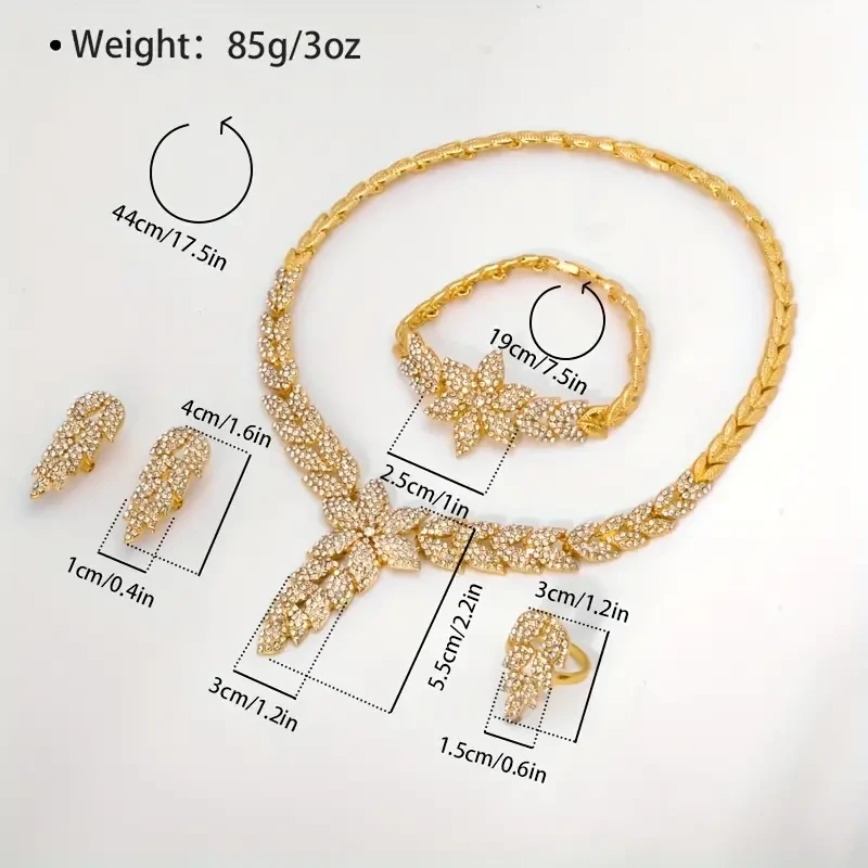 Elegant Arabian Style Gold-Plated Jewelry Set
