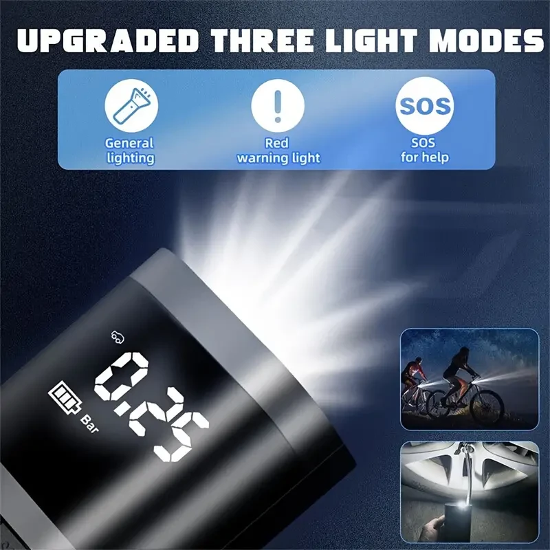 150 PSI Corded Tire Inflator Car Air Pump with LED Display