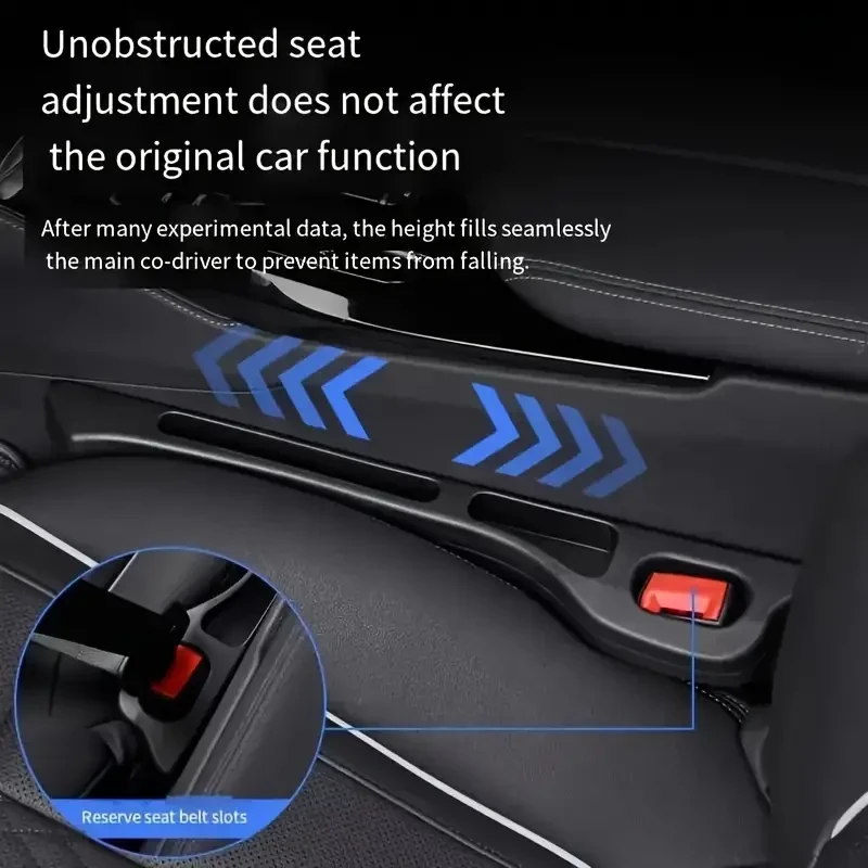 2pcs Silicone Car Seat Gap Organizer - Large Capacity Storage Box for Phones, Keys & Coins - Fits Most Sedans, SUVs, Trucks