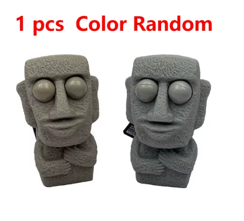 Stone man releases stress toy
