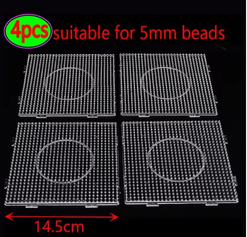 4Pcs/Hama Beads 5.0mm Square Large Pegboards