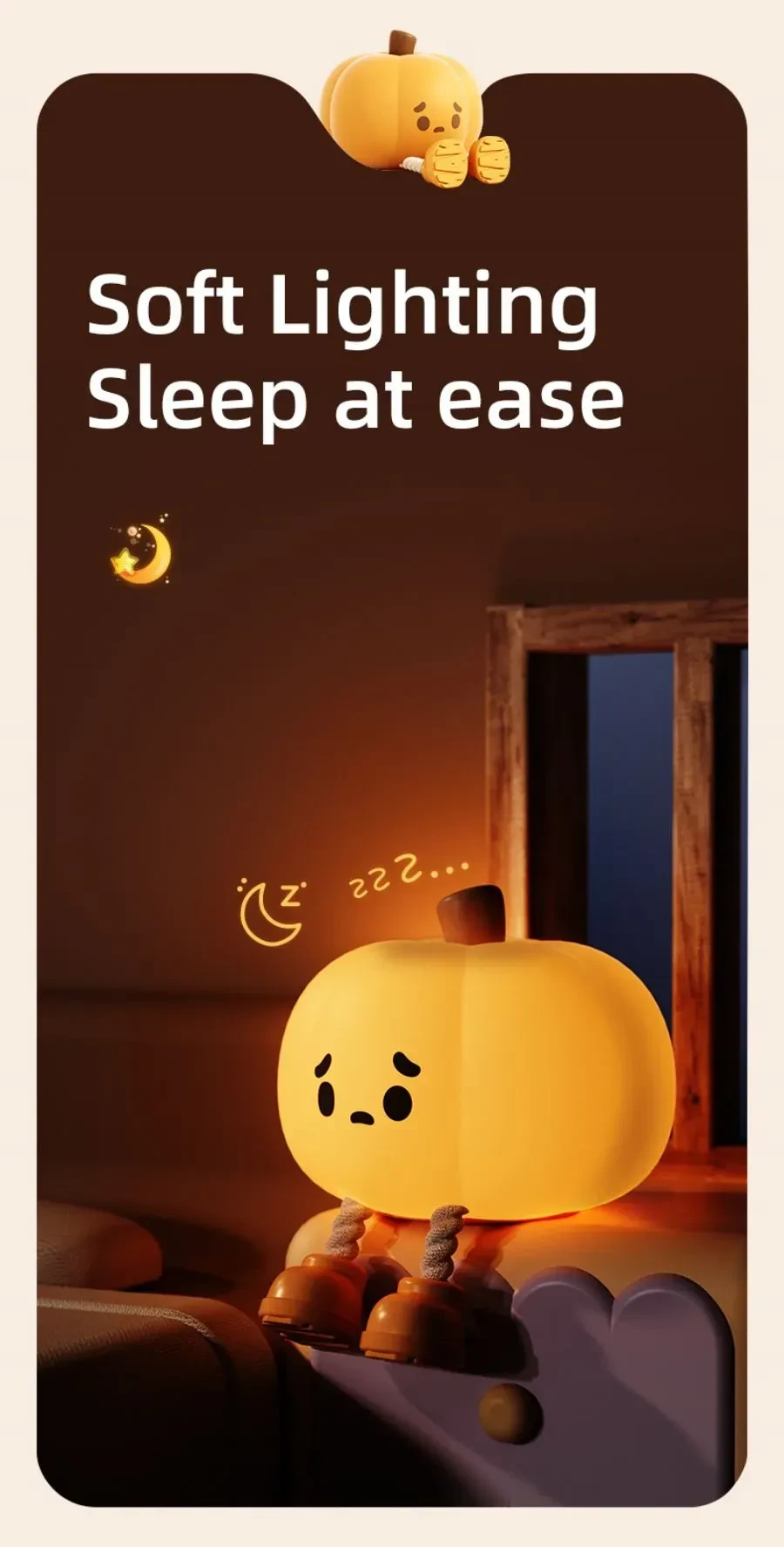 Pumpkin Night Light Cute Soft Silicone Lamp