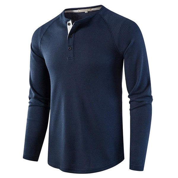 Henley Solid Long Sleeve T-Shirt