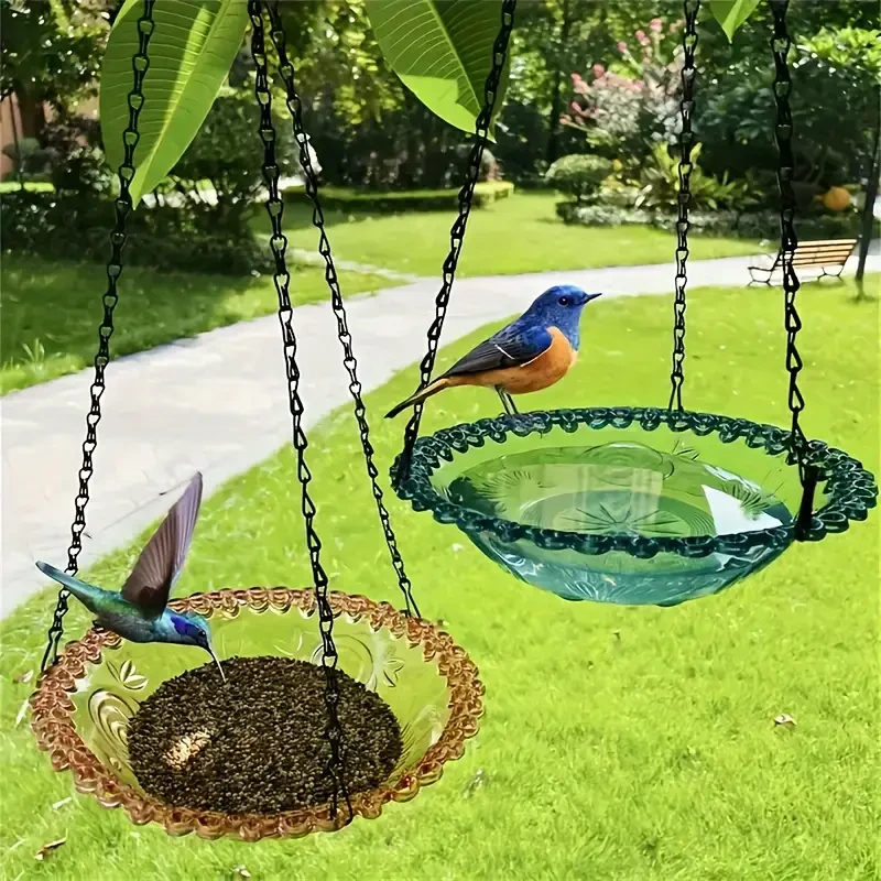 Decorative Hanging Hummingbird Feeder Bird Bath - Outdoor Bird Bathtub Shower Basin