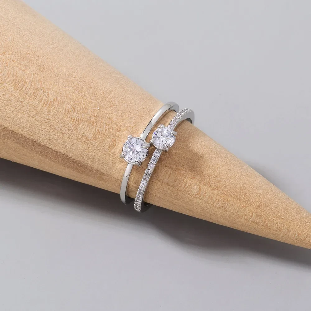 Fashionable Personality Light Luxury Exquisite Zircon Ring