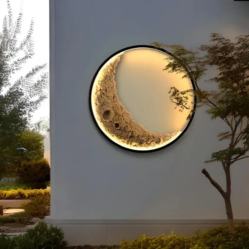3D Moon Wall Lamp - Waterproof Indoor & Outdoor Decorative Light