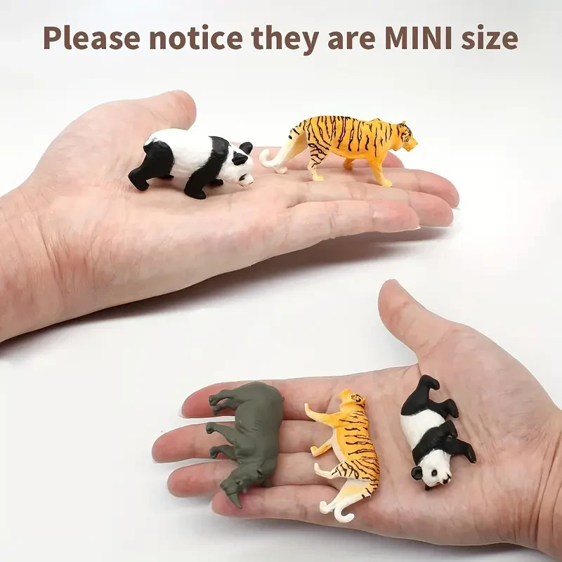 12-Piece Mini Wild Animal Model Toy Set