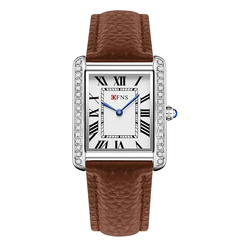 Rectangular Diamond- Quartz Watch for Women and Men