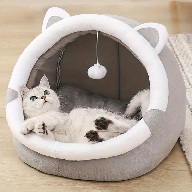 Adorable Ultra-Soft Cat Cave Bed