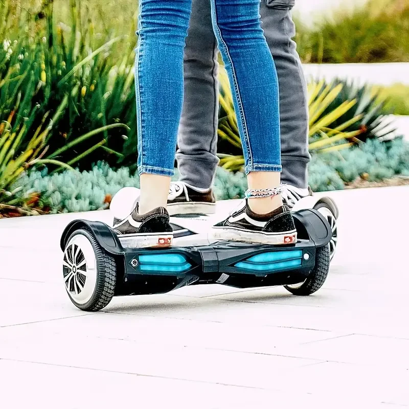 Black Hoverboard with 6.5-Inch Wheels, Dual 110W Motors, 14+ Age Group, Lithium Battery, 264.55LB Max Load, 1.5A Output, 42V Working Voltage, US Plug, Aluminum Frame - Self-Balancing Electric Scooter with 6 MPH Speed and 3-Mile Range