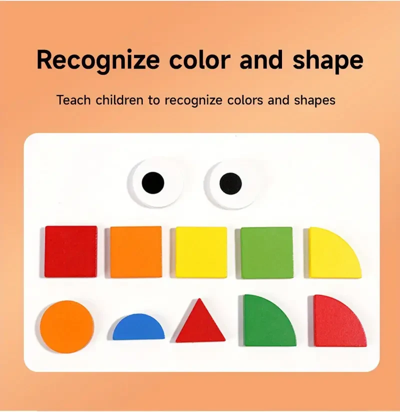 120pcs/set Wooden Mosaic Puzzle Toy, Kids' Wooden 3D Geometric Shape Jigsaw Puzzle Board Set, Early Education Toy Christmas Halloween Gift