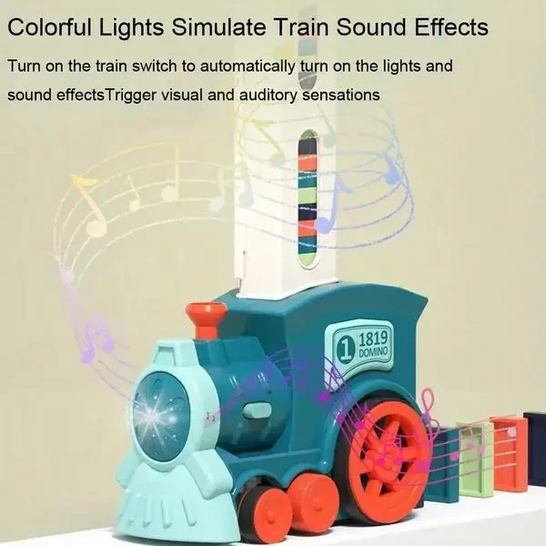 Domino Electric Train Building And Stacking Toy Blocks Domino Set, As Halloween Gift