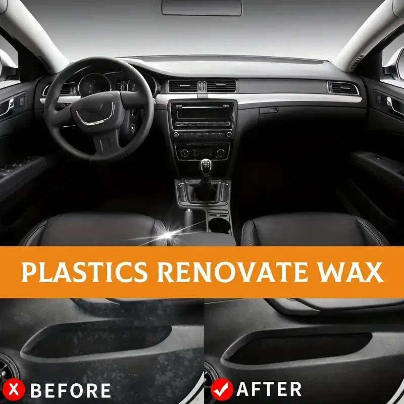 QIFENGHE Auto Interior Renewal Wax - 50g Plastic & Upholstery Restorer
