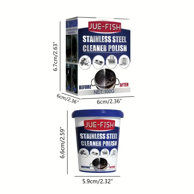 100g Stainless Steel Cleaning Paste - Stain Remover & Degreaser