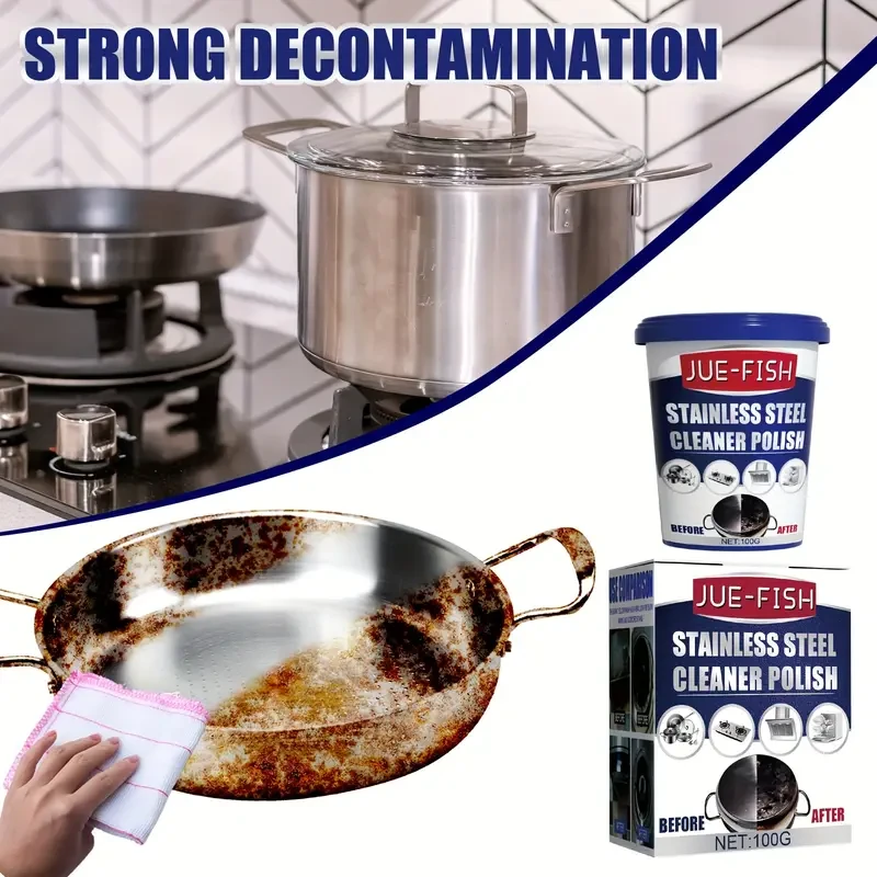 100g Stainless Steel Cleaning Paste - Stain Remover & Degreaser