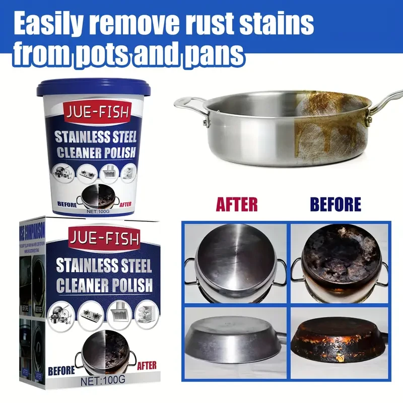 100g Stainless Steel Cleaning Paste - Stain Remover & Degreaser