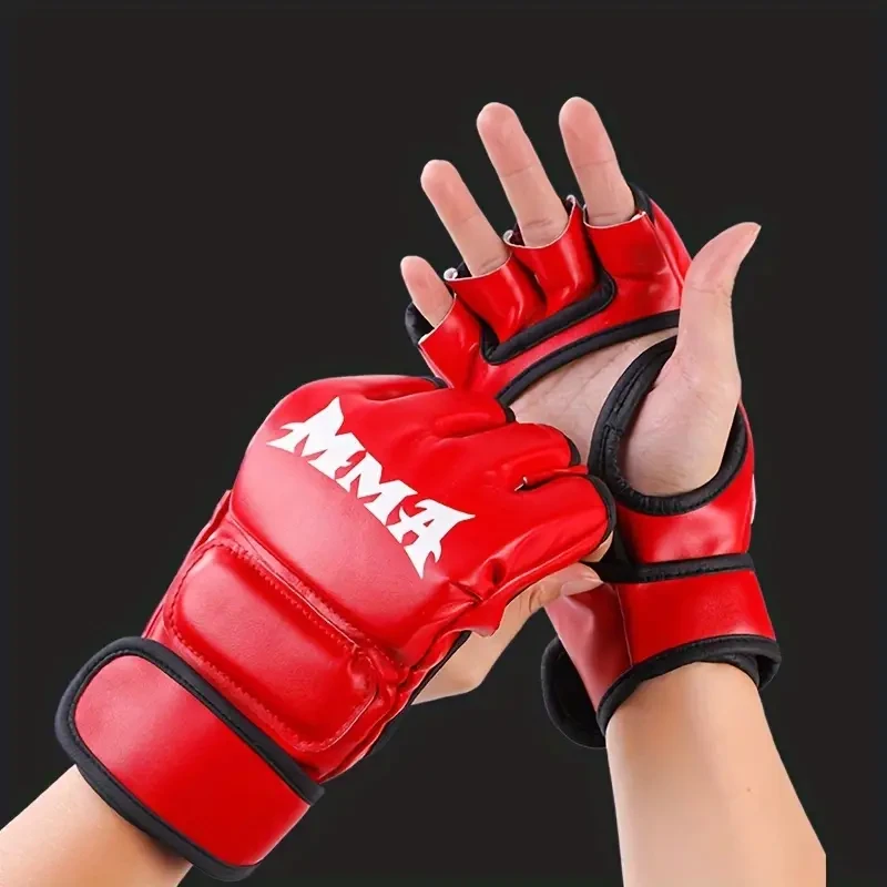 2pcs Half-Finger Sanda Training Boxing Gloves