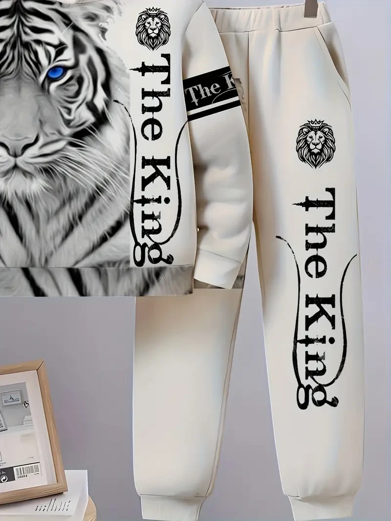 Boys' Trendy Hoodie & Sweatpants Set - Casual, Comfy Outdoor Wear with Geometric Design, Machine Washable - Perfect for Running, Festivals & Parties, Perfect for Outdoor