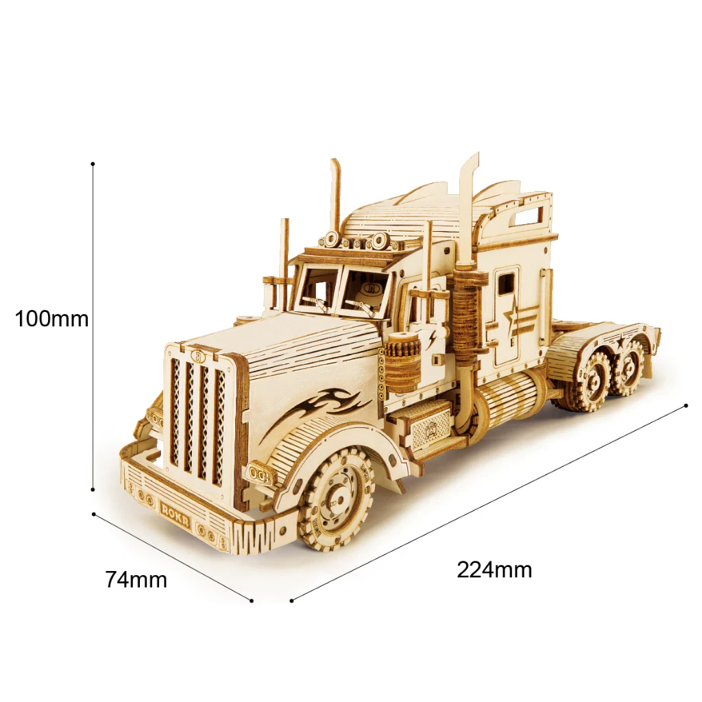 DIY Wood Puzzle Toy Truck Assembly Model Stereo Puzzle Craft Suitable For Kids Adult Gift