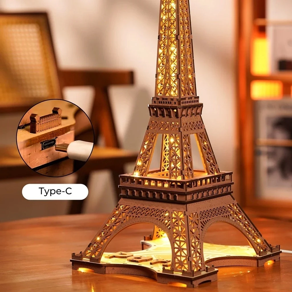 Rolife Night of the Eiffel Tower 3D Wooden Puzzle TGL01 - DE-RLTGL01