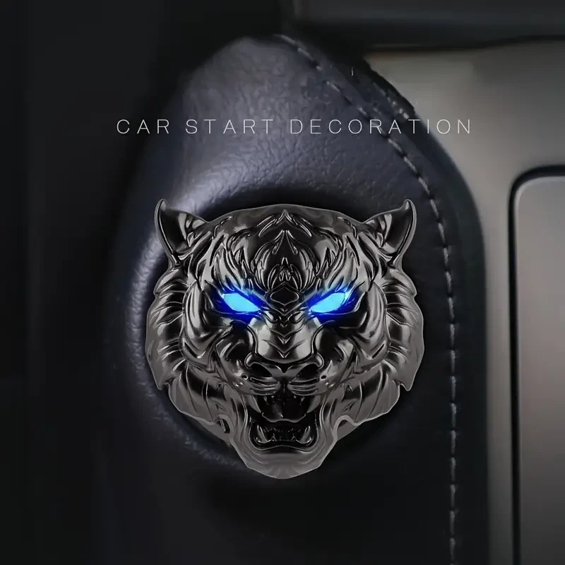 Tiger Head Car Engine Start Button Cover
