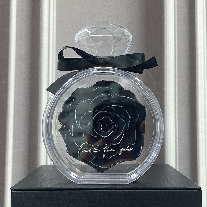 Eternal Flower Ornaments Transparent Cover Dried Rose Gift Box For Christmas New Year Valentine's Day