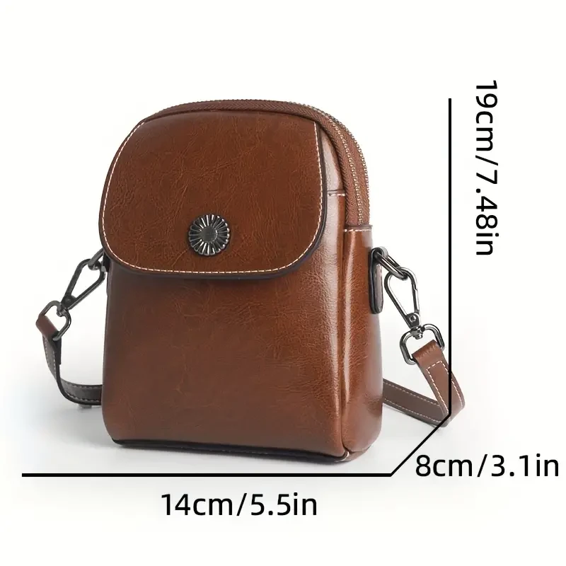 Women's Vintage Style Leather Crossbody Bag