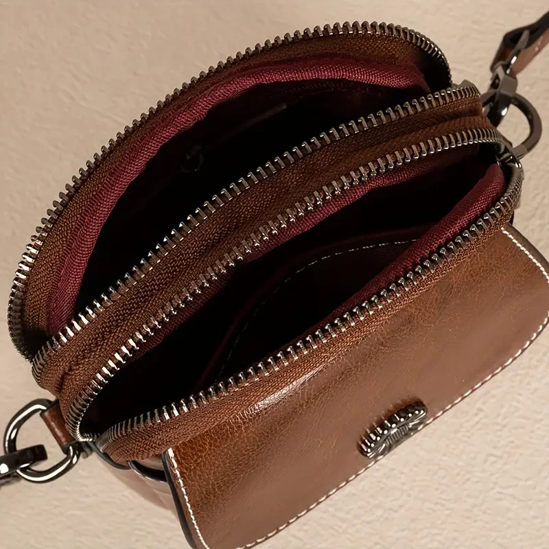 Women's Vintage Style Leather Crossbody Bag