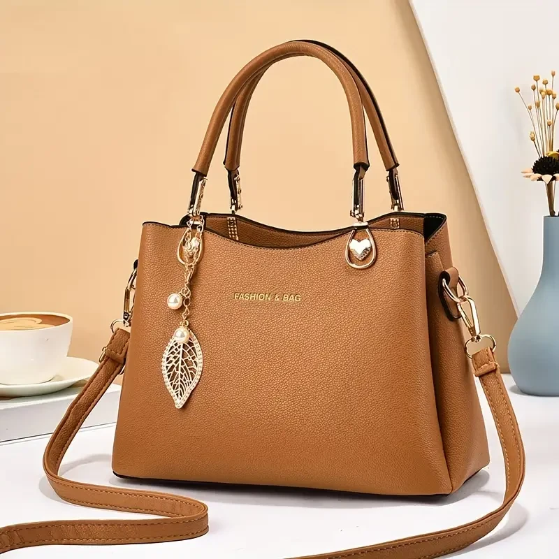 Classic Solid Color Shoulder Bag