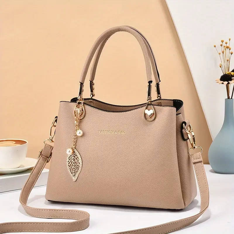Classic Solid Color Shoulder Bag