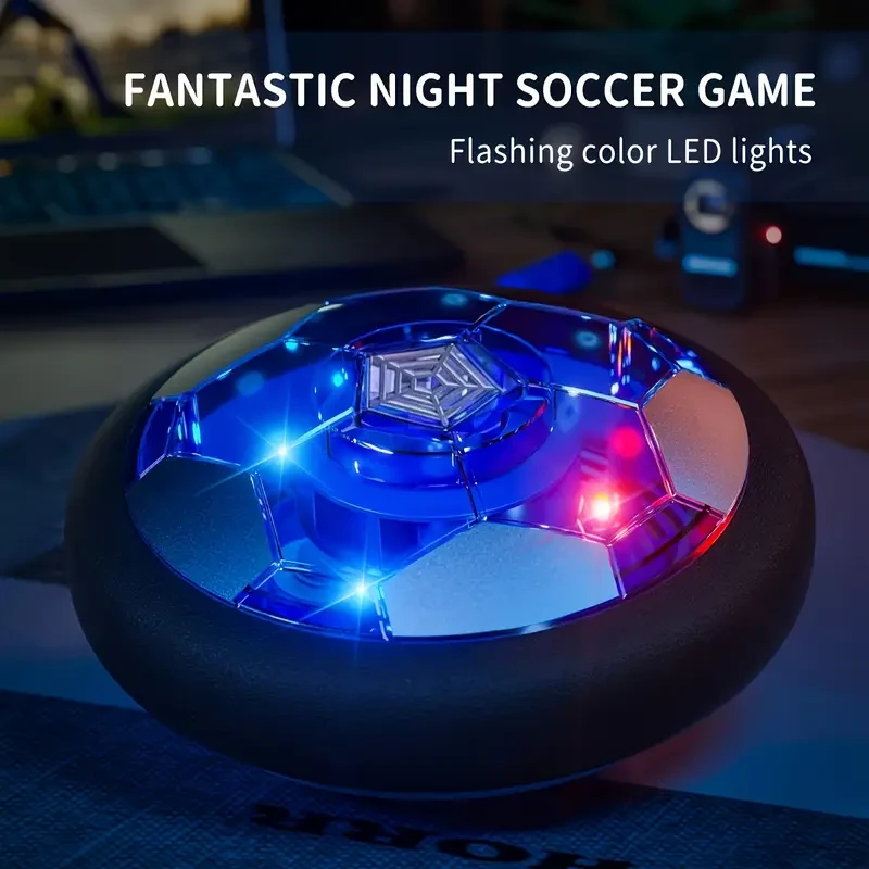 LED-Lit Floating Soccer Ball - Rechargeable, Durable PP Material, Perfect for Boys & Girls - Ideal Gift for Football Enthusiasts