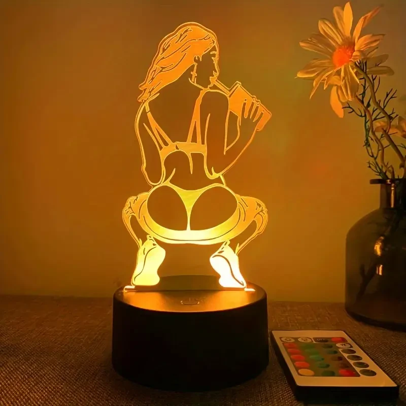 3D Artistic Desk Lamp with Remote & 16 Colors