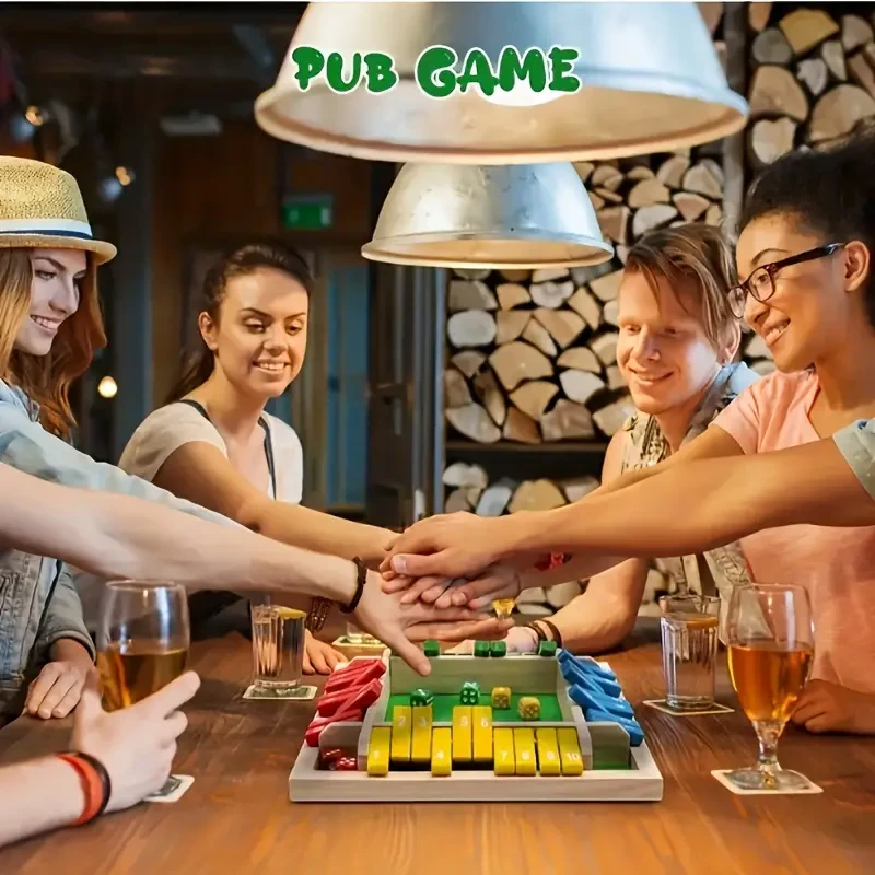 Close Box Games For Adults, Wooden Board Dice Games And Family Classic Desktop Games For 2-4 Players, Christmas, Halloween, Thanksgiving Gifts For Classroom, Party Or Bar Carnival