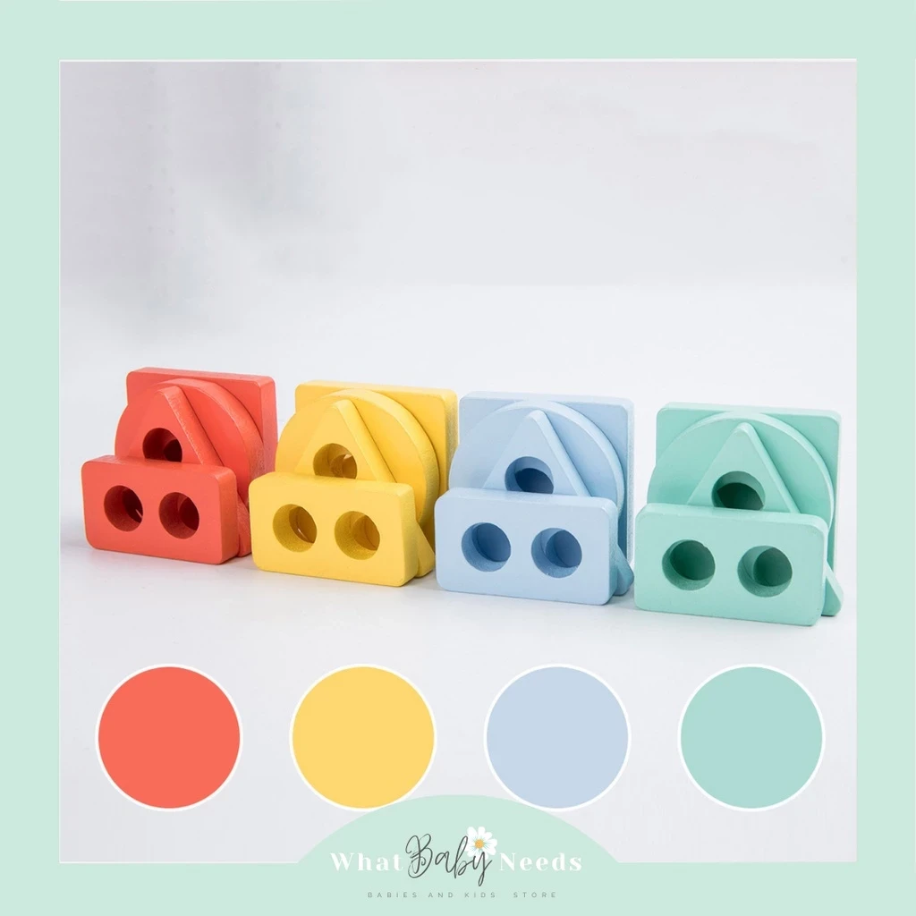 Montessori Wooden Toy 4 in 1 / Toys Educational Wooden Scrapenak Shape &amp Color